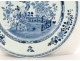 Large porcelain dish Company India China white-blue garden Kangxi XVIII