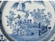 Large porcelain dish Company India China white-blue garden Kangxi XVIII