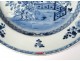 Large porcelain dish Company India China white-blue garden Kangxi XVIII