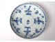 Porcelain hollow dish China India Company white blue flowers Kangxi eighteenth