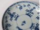 Porcelain hollow dish China India Company white blue flowers Kangxi eighteenth