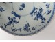 Porcelain hollow dish China India Company white blue flowers Kangxi eighteenth