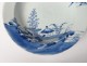 Porcelain hollow dish China India Company white blue flowers Kangxi eighteenth