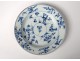 Porcelain hollow dish China India Company white blue flowers Kangxi eighteenth