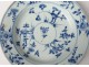 Porcelain hollow dish China India Company white blue flowers Kangxi eighteenth