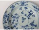 Porcelain hollow dish China India Company white blue flowers Kangxi eighteenth