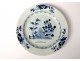 Porcelain hollow dish China India Company white blue flowers Kangxi eighteenth