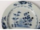 Porcelain hollow dish China India Company white blue flowers Kangxi eighteenth