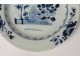 Porcelain hollow dish China India Company white blue flowers Kangxi eighteenth