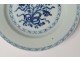 Porcelain hollow dish China India Company white blue flowers Kangxi eighteenth