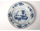 Porcelain hollow dish China India Company white blue flowers Kangxi eighteenth