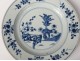 Porcelain hollow dish China India Company white blue flowers Kangxi eighteenth