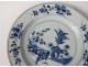 Porcelain hollow dish China India Company white blue flowers Kangxi eighteenth