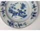 Porcelain hollow dish China India Company white blue flowers Kangxi eighteenth