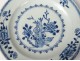 Porcelain hollow dish China India Company white blue flowers Kangxi eighteenth