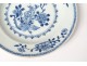 Porcelain hollow dish China India Company white blue flowers Kangxi eighteenth