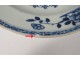 Porcelain hollow dish China India Company white blue flowers Kangxi eighteenth