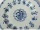 Porcelain hollow dish China India Company white blue flowers Kangxi eighteenth