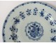 Porcelain hollow dish China India Company white blue flowers Kangxi eighteenth