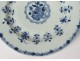 Porcelain hollow dish China India Company white blue flowers Kangxi eighteenth