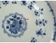 Porcelain hollow dish China India Company white blue flowers Kangxi eighteenth