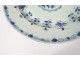 Porcelain hollow dish China India Company white blue flowers Kangxi eighteenth