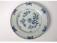 Porcelain hollow dish China India Company white blue flowers Kangxi eighteenth