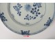 Porcelain hollow dish China India Company white blue flowers Kangxi eighteenth