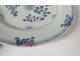 Porcelain hollow dish China India Company white blue flowers Kangxi eighteenth