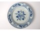 Porcelain hollow dish China India Company white blue flowers Kangxi eighteenth