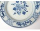 Porcelain hollow dish China India Company white blue flowers Kangxi eighteenth