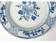 Porcelain hollow dish China India Company white blue flowers Kangxi eighteenth