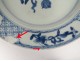 Porcelain hollow dish China India Company white blue flowers Kangxi eighteenth