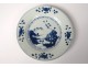 Porcelain hollow dish China India Company white blue flowers Kangxi eighteenth