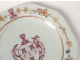 Porcelain dish Company India coat of arms coat of arms bamboos Qianlong XVIII