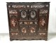 Cabin cabinet carved wood mother of pearl Indochina Vietnam characters boats 19th