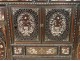 Cabin cabinet carved wood mother of pearl Indochina Vietnam characters boats 19th