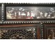 Cabin cabinet carved wood mother of pearl Indochina Vietnam characters boats 19th