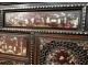 Cabin cabinet carved wood mother of pearl Indochina Vietnam characters boats 19th