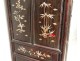 Cabin cabinet carved wood mother of pearl Indochina Vietnam characters boats 19th
