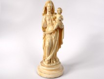 Small ivory sculpture Madonna and Child Parisian eighteenth century