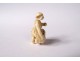 Small ivory miniature sculpture Dieppe sitting woman Polletaise XIXth century