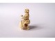 Small ivory miniature sculpture Dieppe sitting woman Polletaise XIXth century