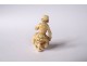 Small ivory miniature sculpture Dieppe sitting woman Polletaise XIXth century