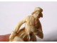 Small ivory miniature sculpture Dieppe sitting woman Polletaise XIXth century