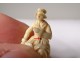 Small ivory miniature sculpture Dieppe sitting woman Polletaise XIXth century