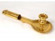 Bishop&#39;s candlestick by hand pontifical golden brass foliage church twentieth century