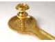 Bishop&#39;s candlestick by hand pontifical golden brass foliage church twentieth century
