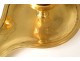 Bishop&#39;s candlestick by hand pontifical golden brass foliage church twentieth century