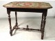 Louis XIII table walnut carved wood turned eighteenth century tapestry